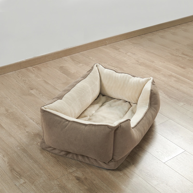 Soft Plush Bolstered Rectangle Dog Bed