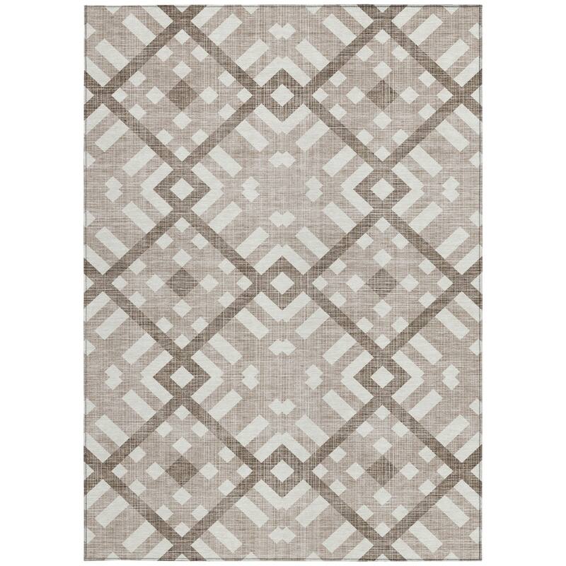 HomeRoots Geometric Transitional Rectangle Outdoor Rug