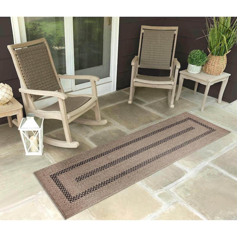 Liora Manne Monaco Multi Border Indoor/Outdoor Area Rug