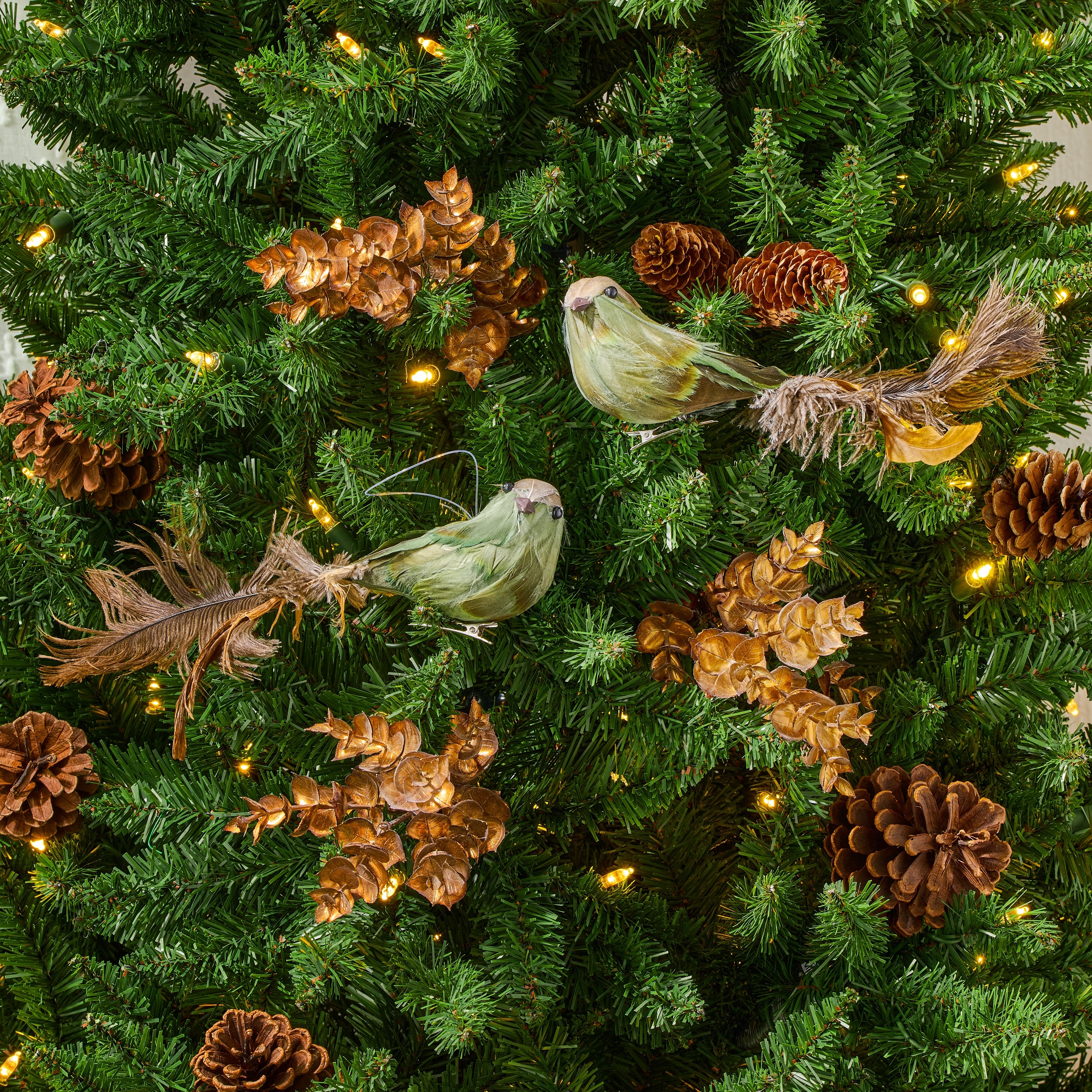 14" Deer Valley Feather Bird Clip Ornament Set of 2