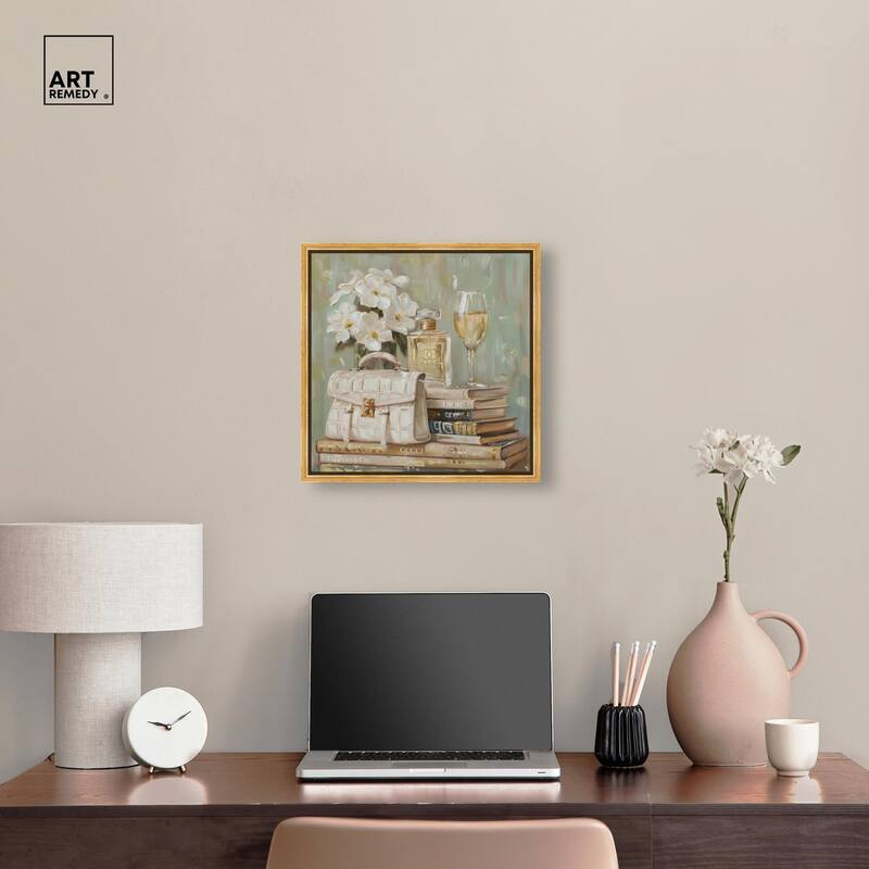 Sage Green Glam Canvas by Art Remedy
