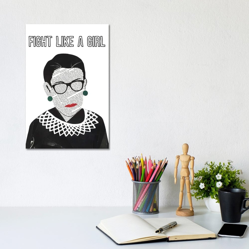iCanvas "RBG Fight Like A Girl" by Paper Cutz Canvas Print