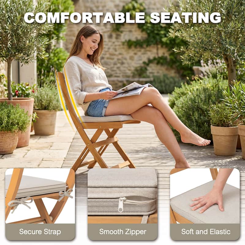 3PCS Patio Bistro Set with Foldable Design