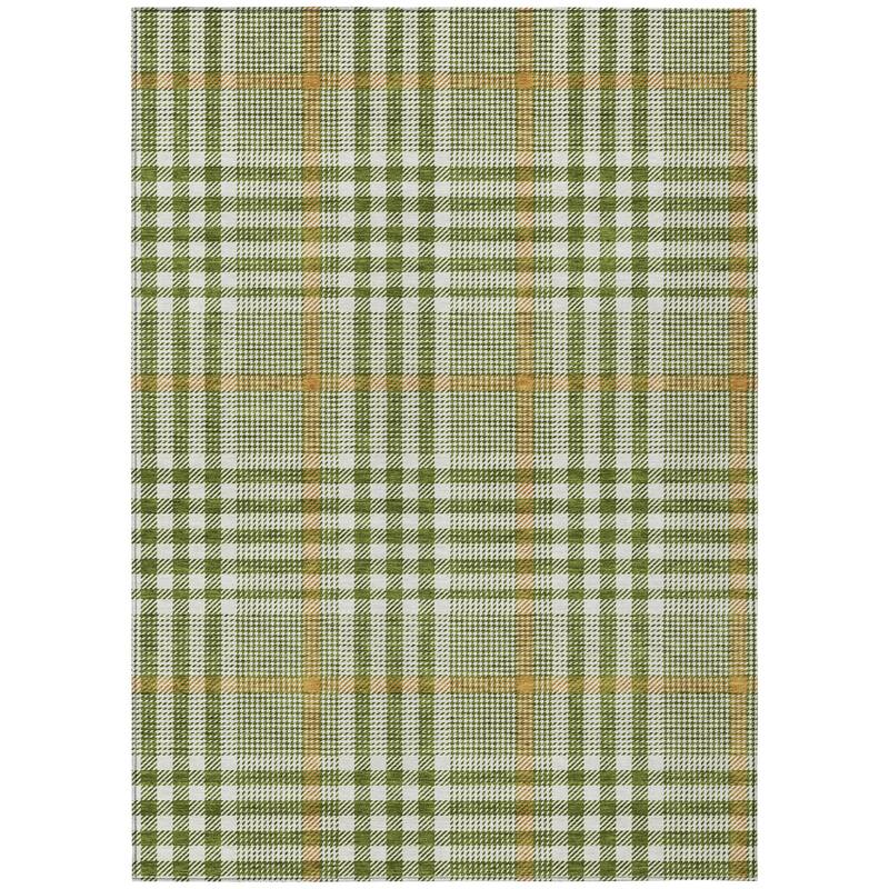 HomeRoots Plaid Transitional Rectangle Outdoor Rug