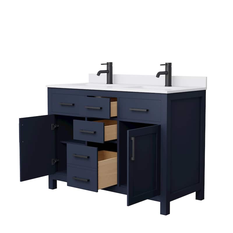 Beckett 48 Inch Double Vanity, Cultured Marble Top