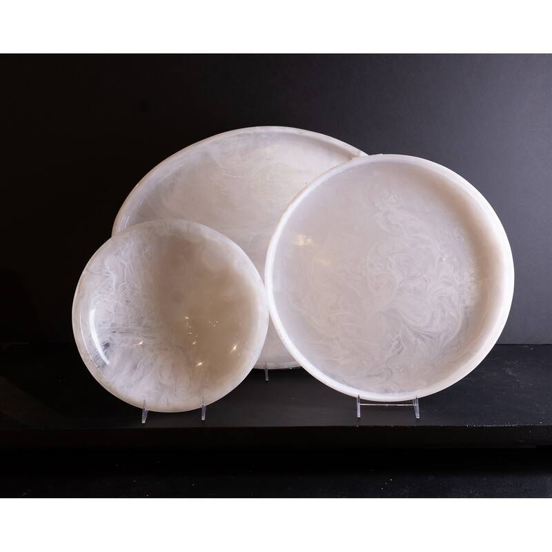 White Resin Tray Dia 23.6" - White