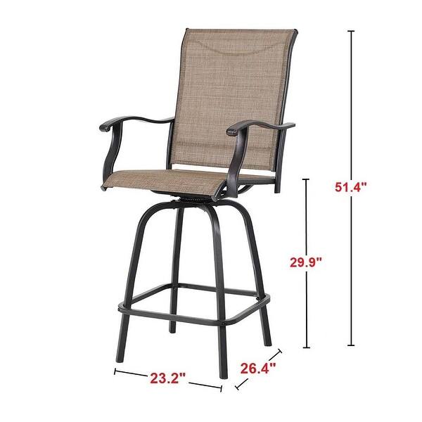 PHI VILLA Allweather Swivel Patio Bar Stools (Set of 2) N/A Bed