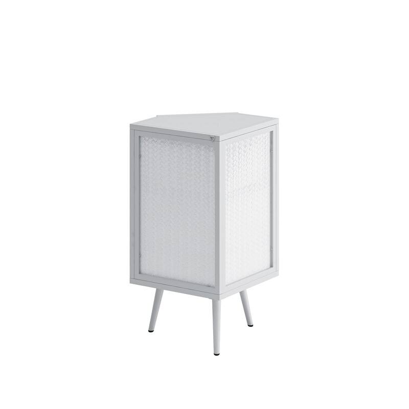 Grondin Modern Style 22.25" Bathroom Corner Storage Cabinet with Tempered Glass Doors and Interior Adjustable Shelf