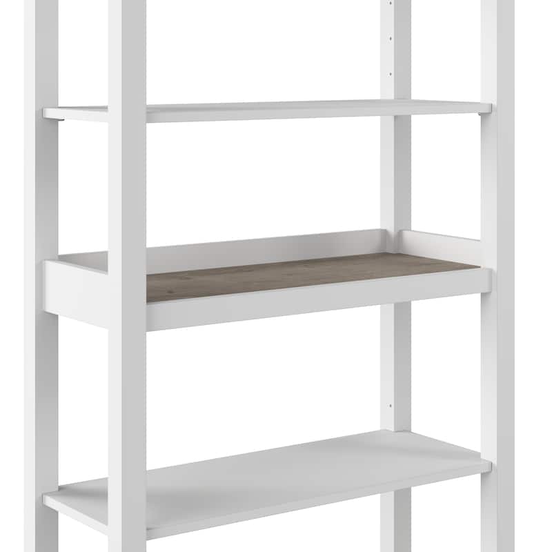 Bush Furniture Mayfield Farmhouse 60W TV Stand with Bookcases.