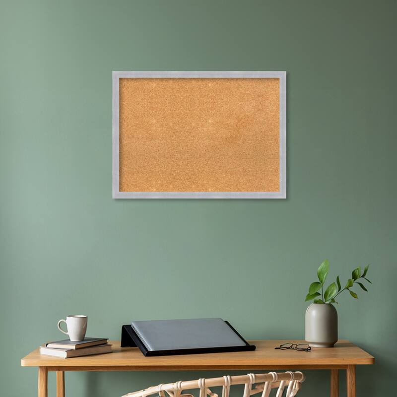 Grace Narrow Framed Natural Corkboard Bulletin Board