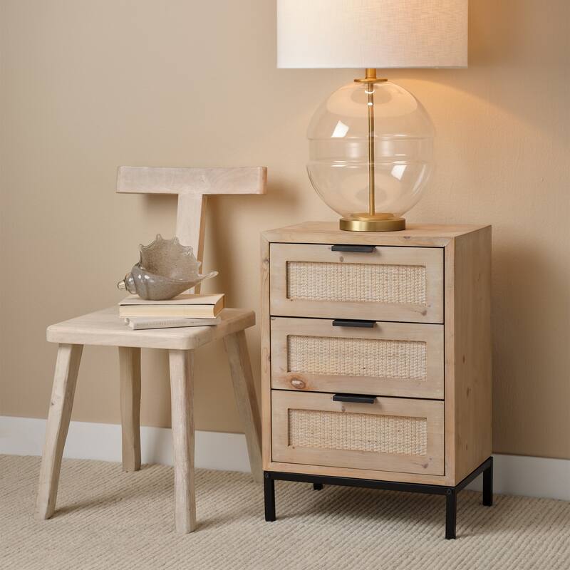Alden Decor Ian 3 Drawer Side Table