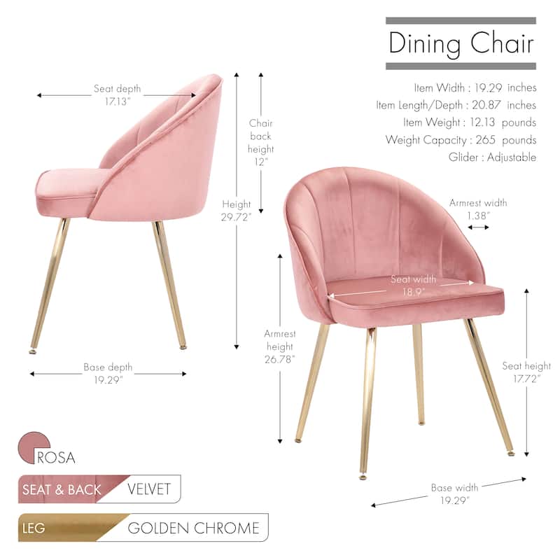 Porthos Home Daija Velvet Dining Chairs with Gold Legs