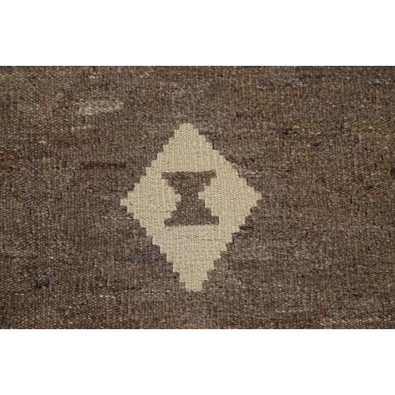 Geometric Kilim Area Rug Flatweave Wool Accent Carpet - 3'6"x 5'0"