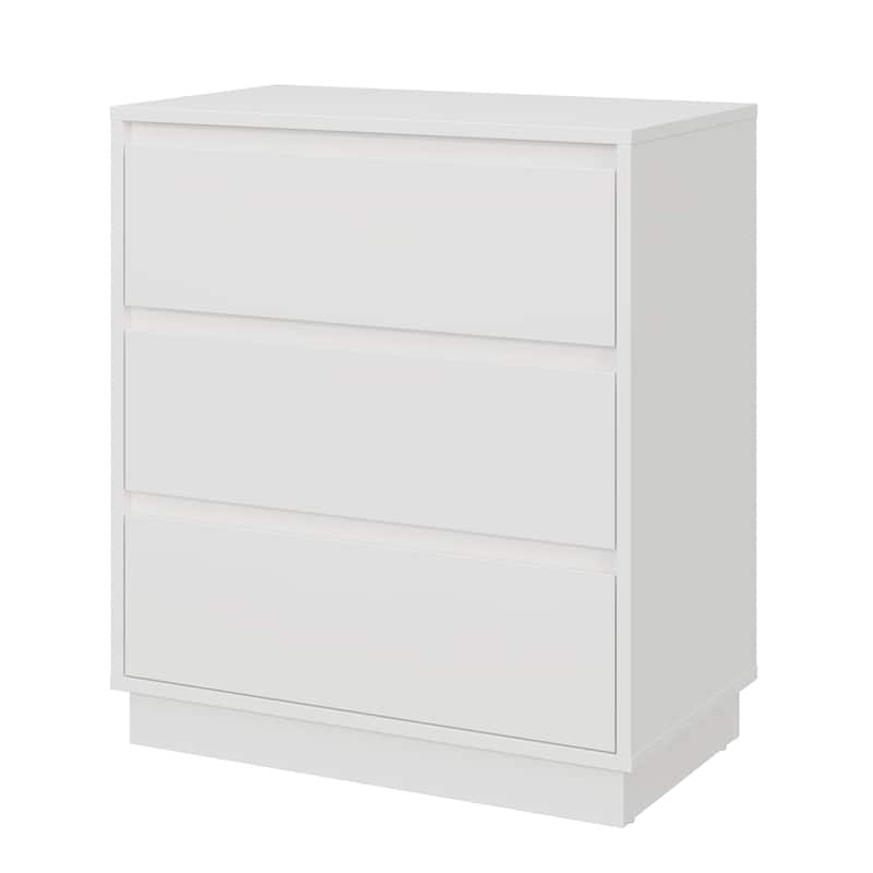 Wide Nightstand with 3 Drawers