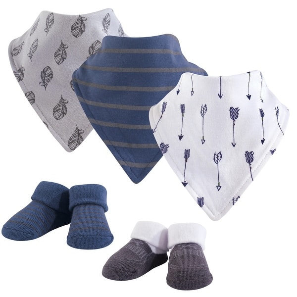 slide 1 of 1, Yoga Sprout Baby Boy Cotton Bandana Bibs and Socks 5pk, Arrows, One Size - Arrows - One Size One Size - Arrows