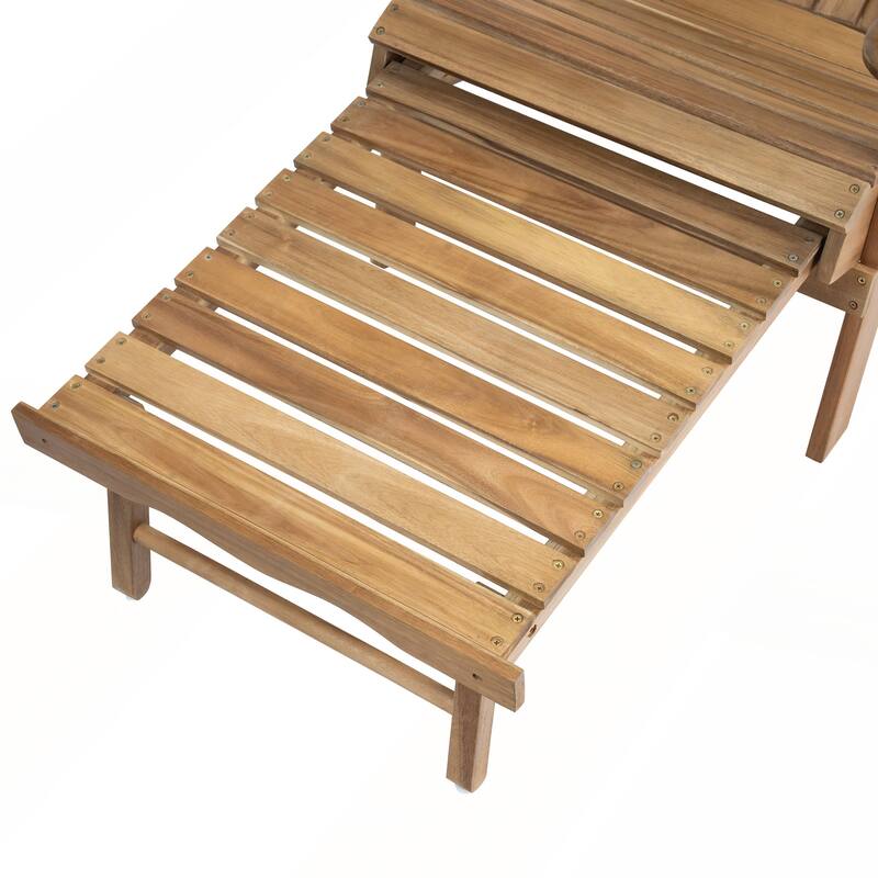 Rustic Acacia Wood Folding Adirondack Chair