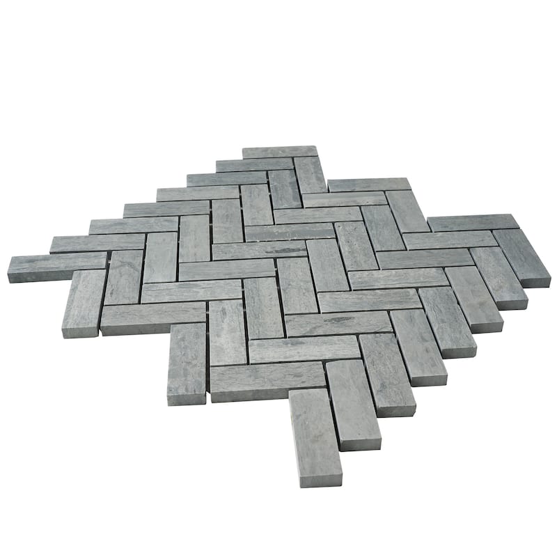 Marinewood Marble 1" x 3" Herringbone Honed Mosaic Tile