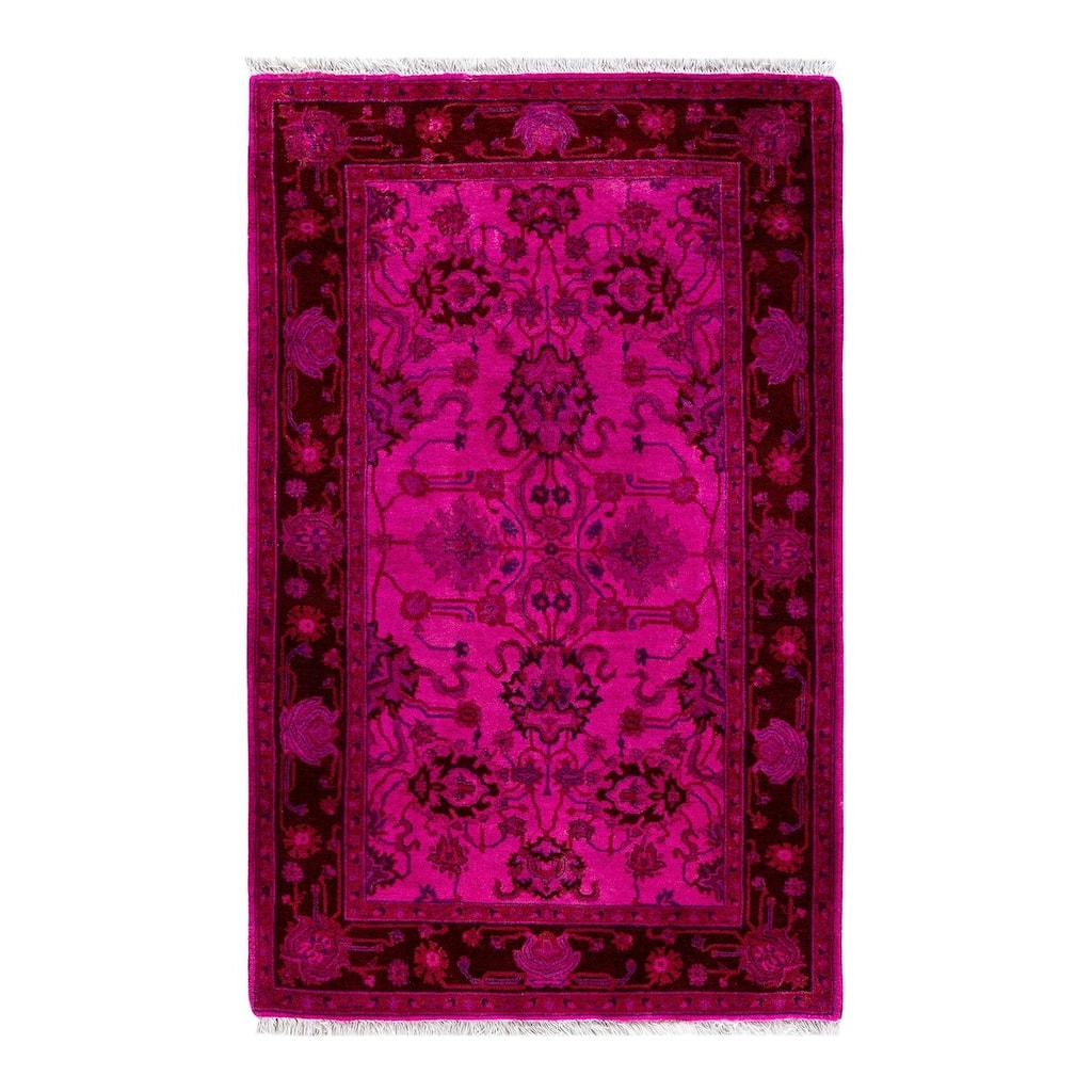 Contemporary Overdyed Wool Hand Knotted Area Rug - 2' 8" x 4' 3"