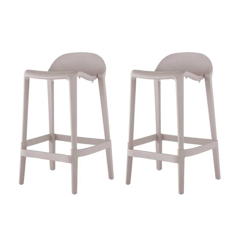 Lagoon Joyous Resin Counter Stool, Set of 2 - Grey