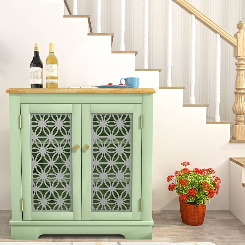 31 in. 2-Door Accent Storage Buffet Cabinet Sideboard - 31" in Width - Mint Green