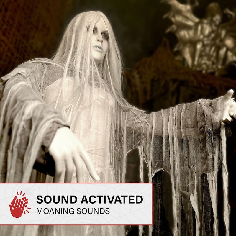 Haunted Hill Farm Rising Ghost Woman by Tekky, Premium Halloween Animatronic