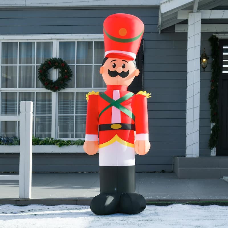 HOMCOM 6f ft. Christmas Inflatable Nutcracker Soldier, Holiday Yard Decoration