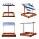 preview thumbnail 6 of 5, 46" Wooden Kids Sandbox with Cover, Large Outdoor Cedar Sandpit for Backyard Play, Perfect Kids Gift for Toddlers