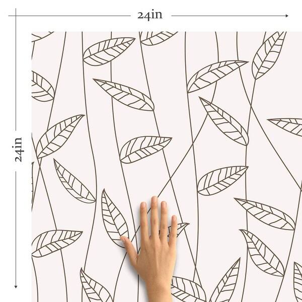 Black and White Leaves Peel and Stick Removable Wallpaper 8478 - Bed ...