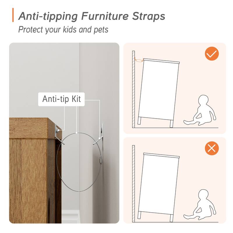 WAMPAT 6-Drawer Dresser and Nightstands Set of 3 for Bedroom, 70.8"