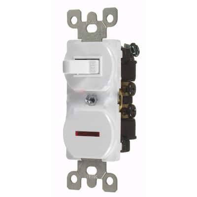 15 AMP Rectangle White Electrical Switch and Outlet Plastic-Aluminum American Imaginations