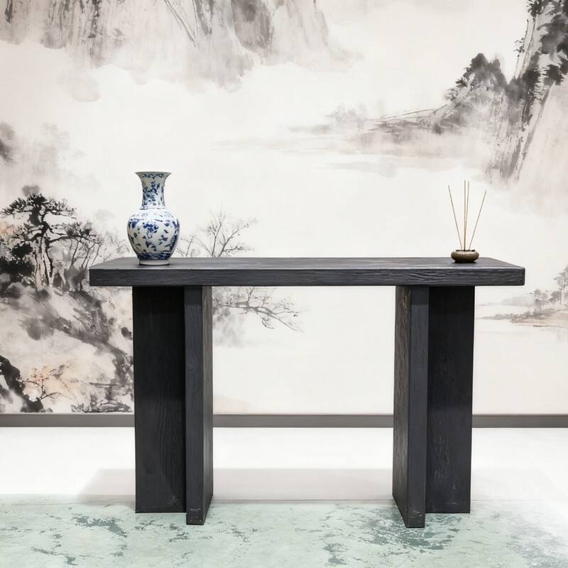 42''Modern Wooden Narrow Console Table for Entryway and Living Room