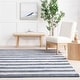 preview thumbnail 6 of 9, Home Conservatory Striped Rag Handwoven Cotton Area Rug - 2'6" x 8' Runner