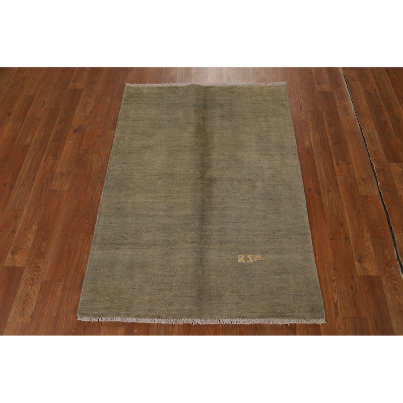 Modern Gabbeh Oriental Rug Hand-Knotted Nursery Wool Carpet - 2'10"x 3'10"