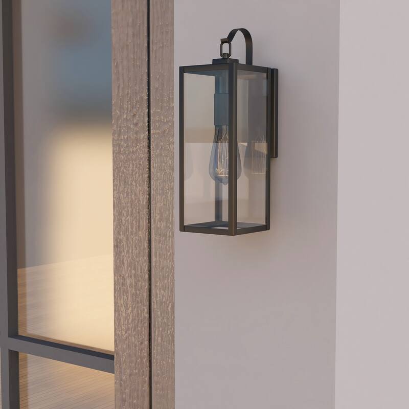 1- Light Outdoor Matte Black Wall Light