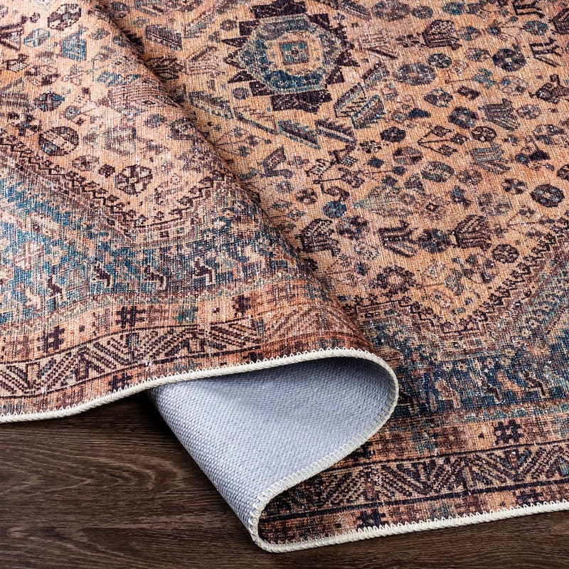 Livabliss Biassini Vintage Machine Washable Area Rug