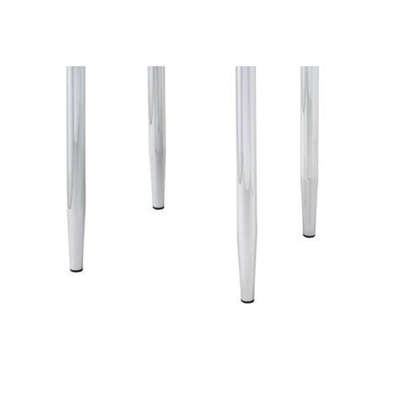 22 in. Silver Round Glass End Table, Sturdy Build End Side Table for Living Rooms