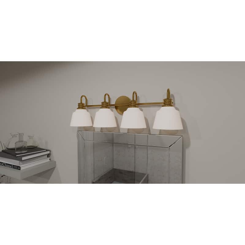 Hinton 4-Light Aged Brass Bath Light