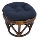 preview thumbnail 3 of 20, 18-inch Round Twill Footstool/Ottoman Cushion (Cushion Only) - 18 x 18 Navy