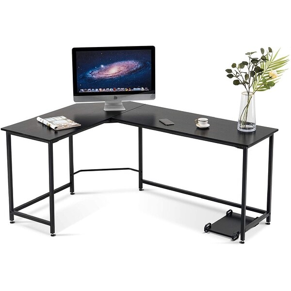L Shaped Desk Corner Desk Computer Desk for Home Office Brown. Opens flyout.
