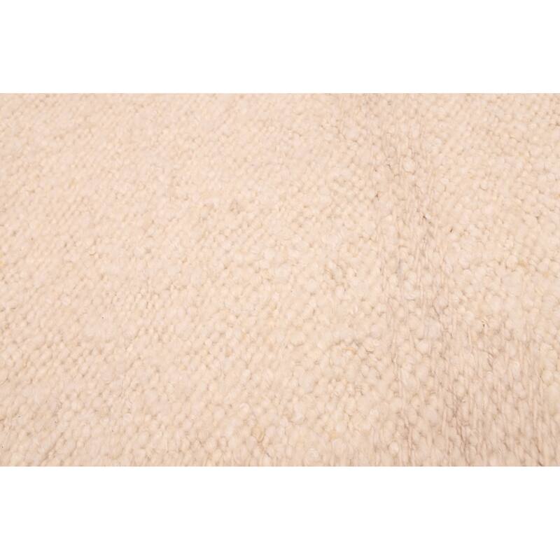 ECARPETGALLERY Hand Woven Looma Cream Wool Rug - 8'10 x 11'8