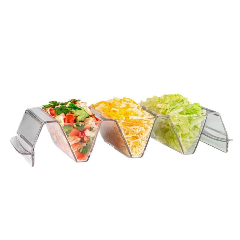 Prodyne TT-4 It's Taco Time Prep And Serve Taco Bar Set Of 3 - 11 x 5 x 5