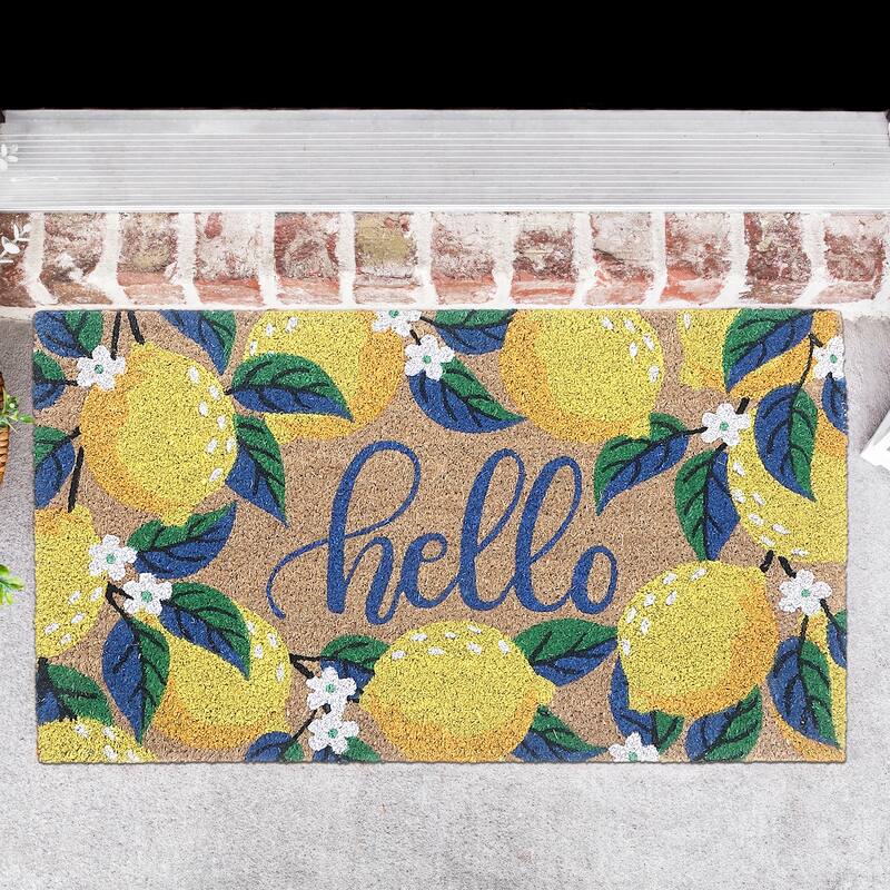 IH Casa Decor Coir Door Mat Hello Lemon - Multi