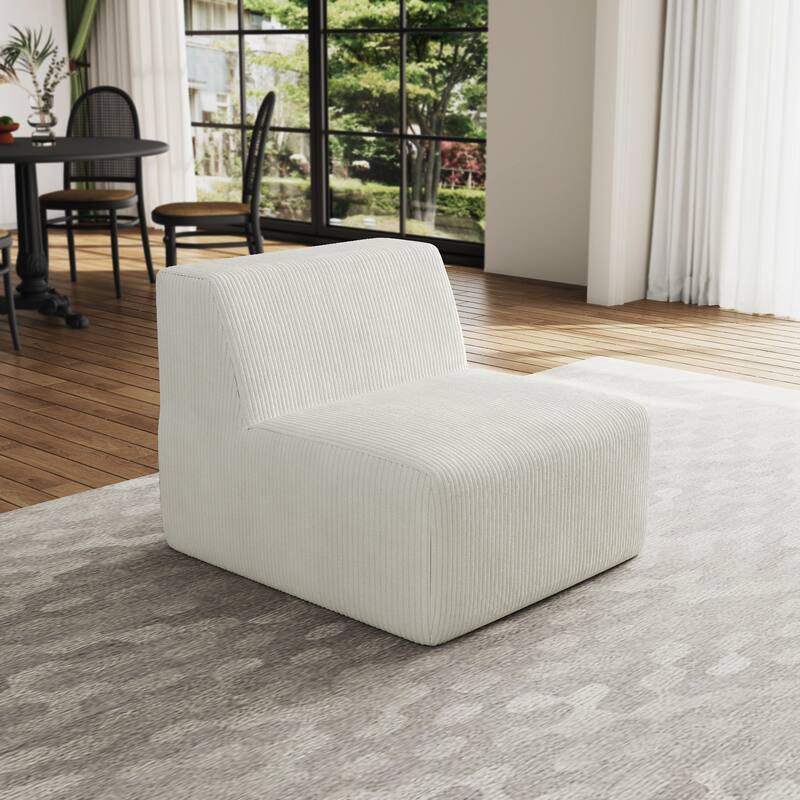 Corduroy Armless Chair Accent Chair
