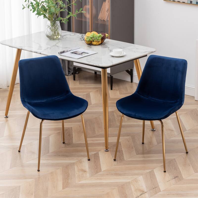 Modern Velvet Dining Chair for Dining Room, Set of 2 - Blue