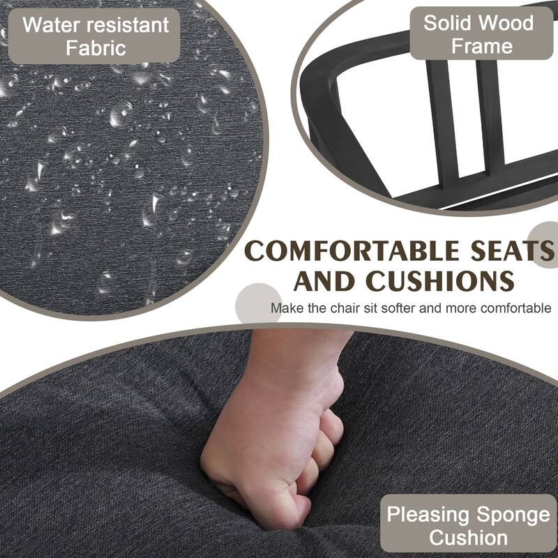 Outdoor Teak Wood Loveseat Sofa with Water-Resistant Cushions