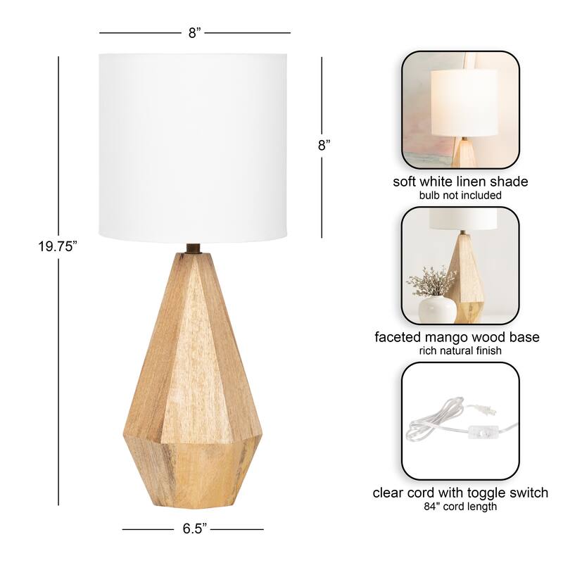 Kate and Laurel Marcedes Table Lamp - 8x8x20