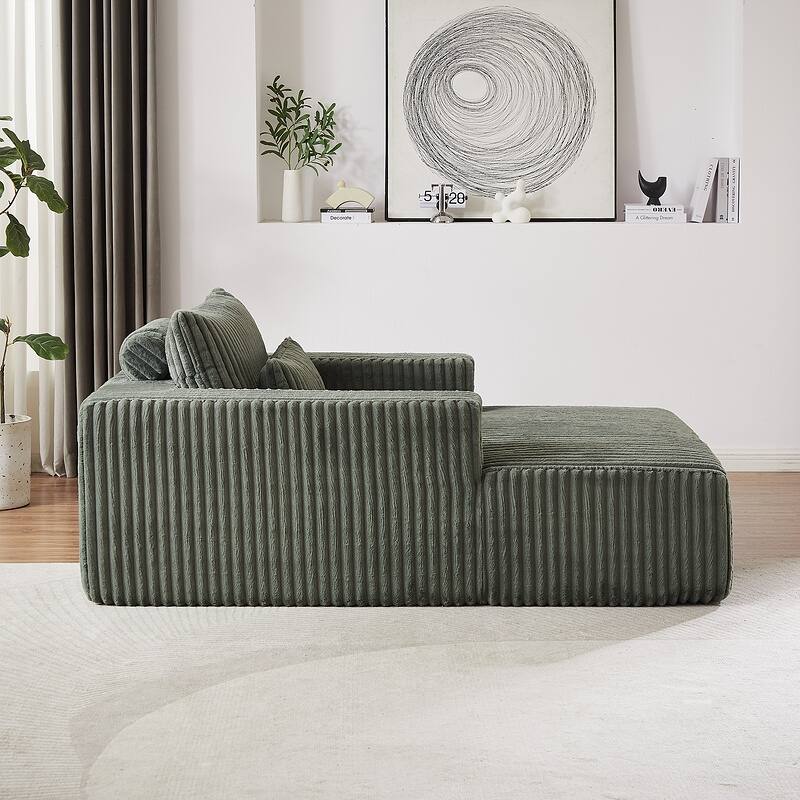 75 Inch Corduroy Sponge Sofa Lounge Chair