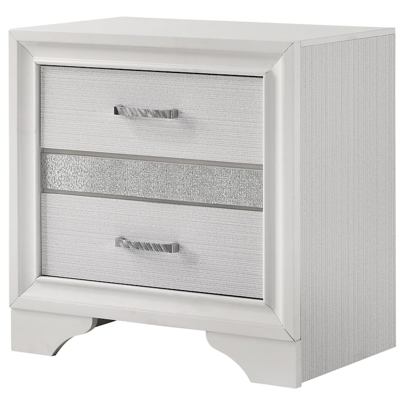 2-drawer Nightstand with Hidden Jewelry Tray，Suitable for bedrooms,living rooms,apartments
