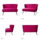 preview thumbnail 26 of 114, HULALA HOME Monica Modern Velvet Curved Tufted Back Loveseat with Metal Tapered Legs