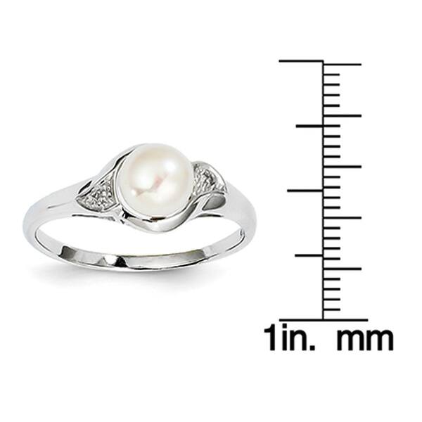 Sterling Silver Rhodium Plated Diamond And Freshwater Cultured Pearl Ring By Versil On Sale Overstock 24237884
